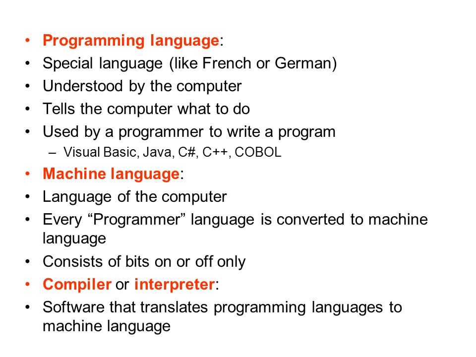 write about computer language